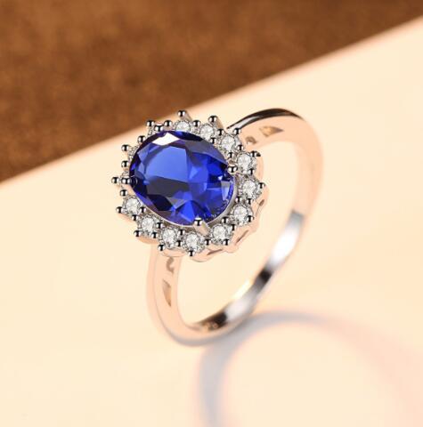 European And American Simple 925 Silver-plated Rose Gold Simulation Diamond Moissan Ring
