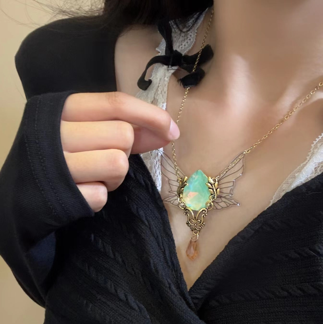 Double Brown Gemstone Necklace For Women Necklace
