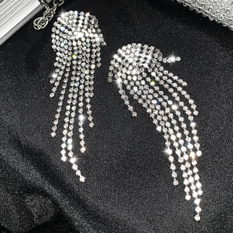 Earrings Stud Earrings Personality Tassel Wild Long Silver Pin Earrings