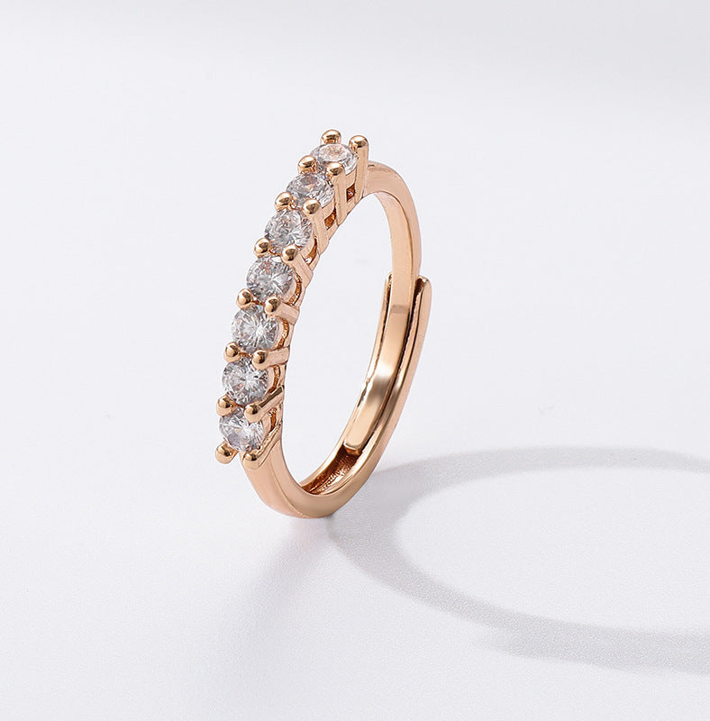 Champagne Real Gold Qigongzhu Rings Female Accessories