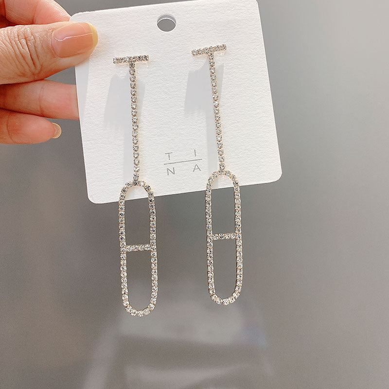 Earrings Stud Earrings Personality Tassel Wild Long Silver Pin Earrings