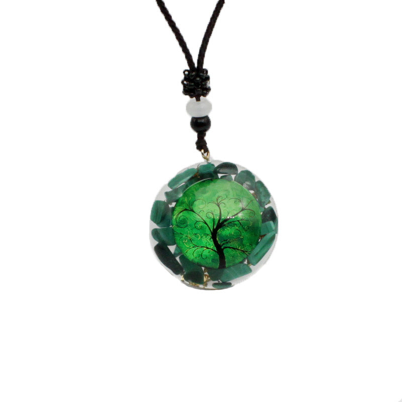 Gravel Tree Of Life Pendant Resin Necklace