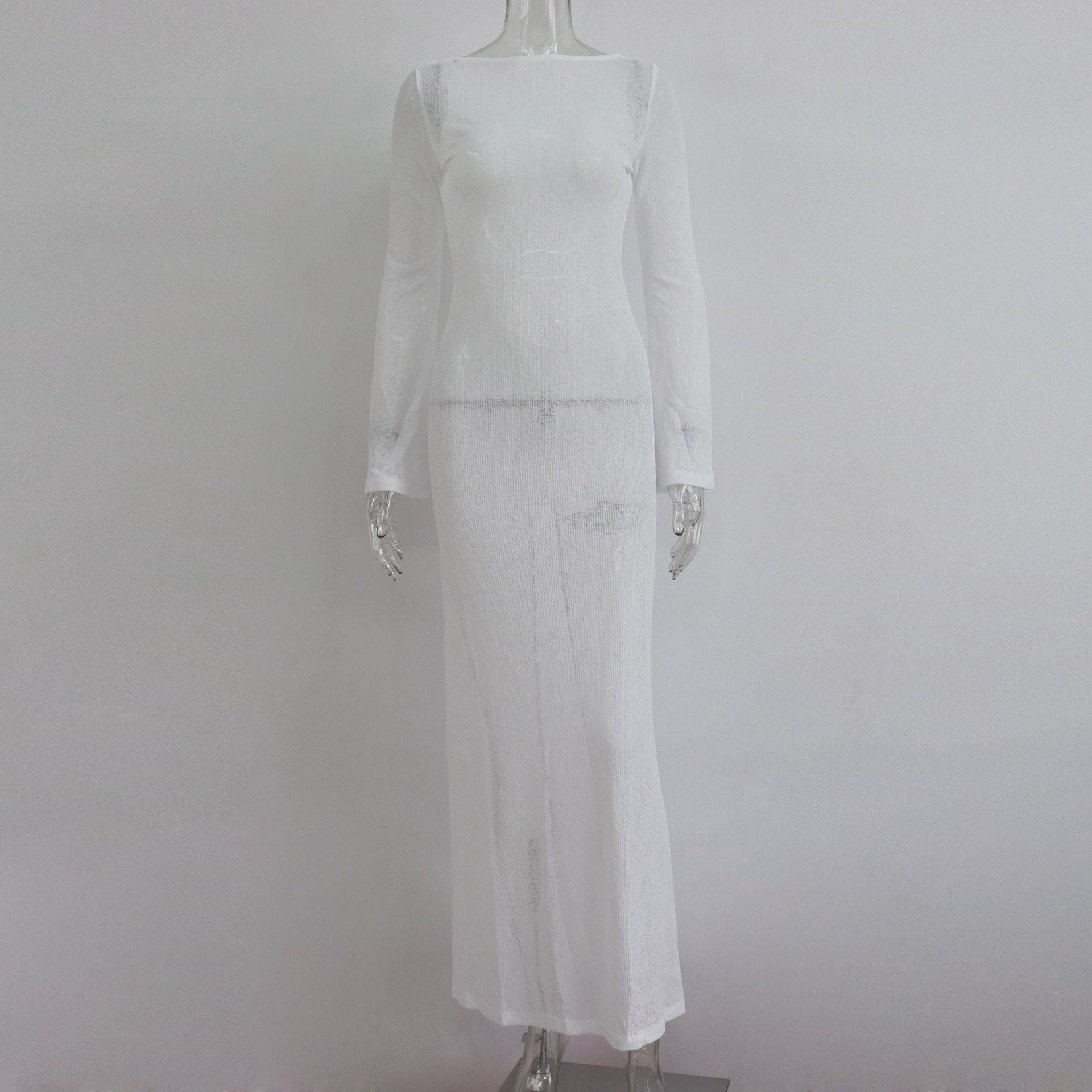 Round Neck Dress Women's Elegant Beach Sun Protection Skirt