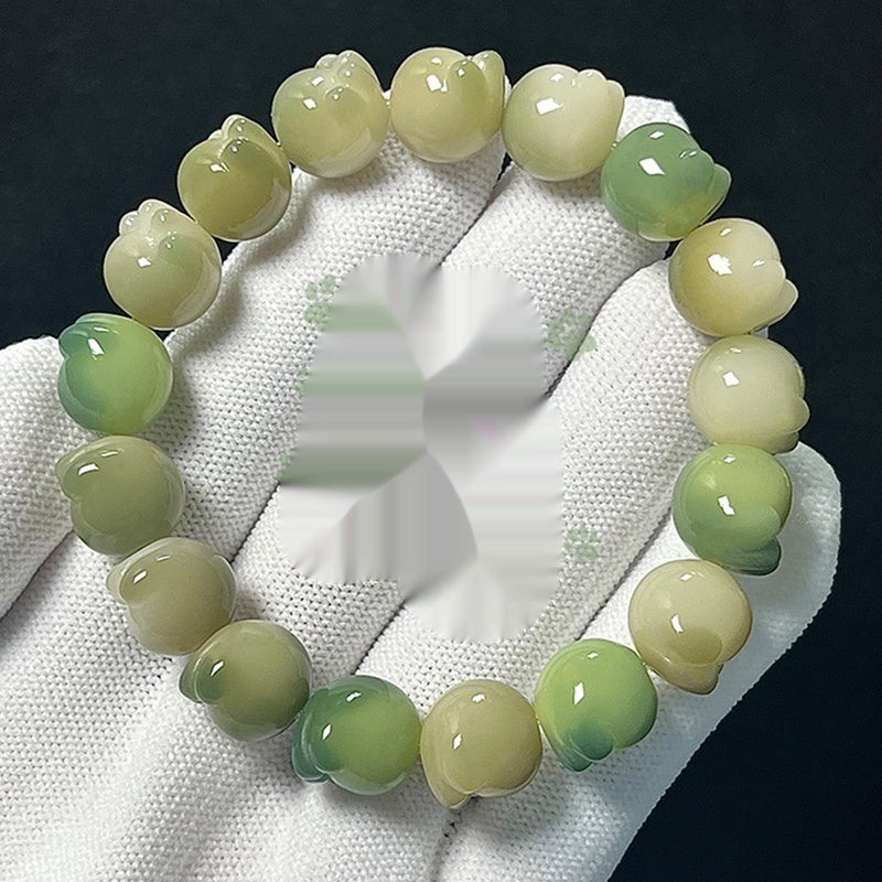 Cat's Paw Bodhi Root Hand Toy Bracelet Student Pliable Temperament White Jade Bodhi Cultural