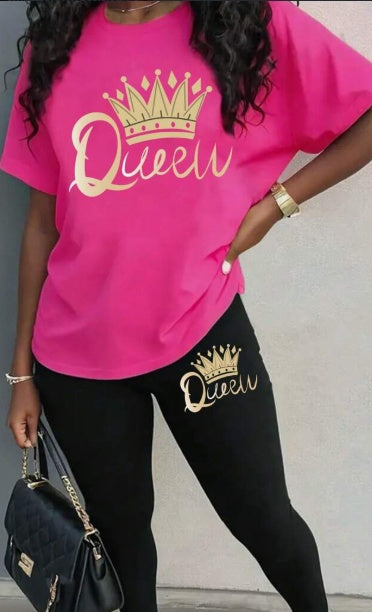Short Sleeve Top And Leggings Set,Ladies Casual Short Sleeve Regular Fit Black Regular Sleeve Tee Leggings Women Two-Piece Outfits,Spring Summer,Casual Daily Wear