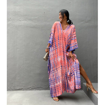 Cotton Beach Cover-up Caftan Dress - Lena