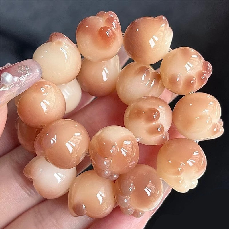 Cat's Paw Bodhi Root Hand Toy Bracelet Student Pliable Temperament White Jade Bodhi Cultural