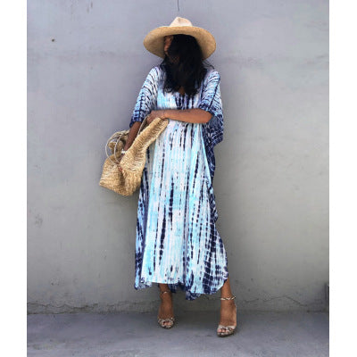 Cotton Beach Cover-up Caftan Dress - Lena