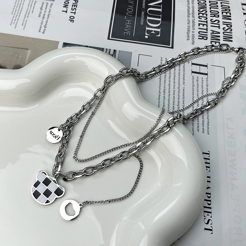 Bear Clavicle Necklace Niche Trendy Sweater