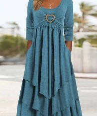 Women's Fashion Waist-controlled Love Decorative Dress