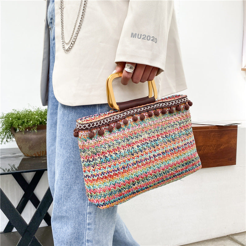 Printed Handbag Ladies Shoulder Bag Casual Fabric Shopping