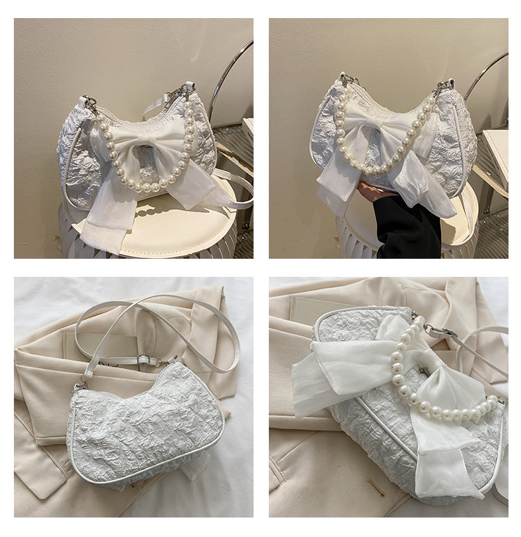 New Fashion Shoulder Bag Bow Pearl Tote