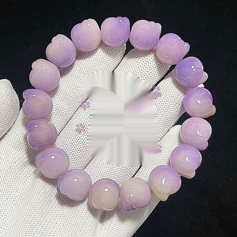 Cat's Paw Bodhi Root Hand Toy Bracelet Student Pliable Temperament White Jade Bodhi Cultural