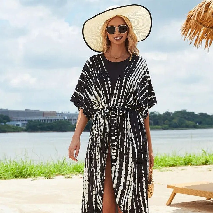 Casual, Beach Cover Up (Black white) - Lena™ - Lena