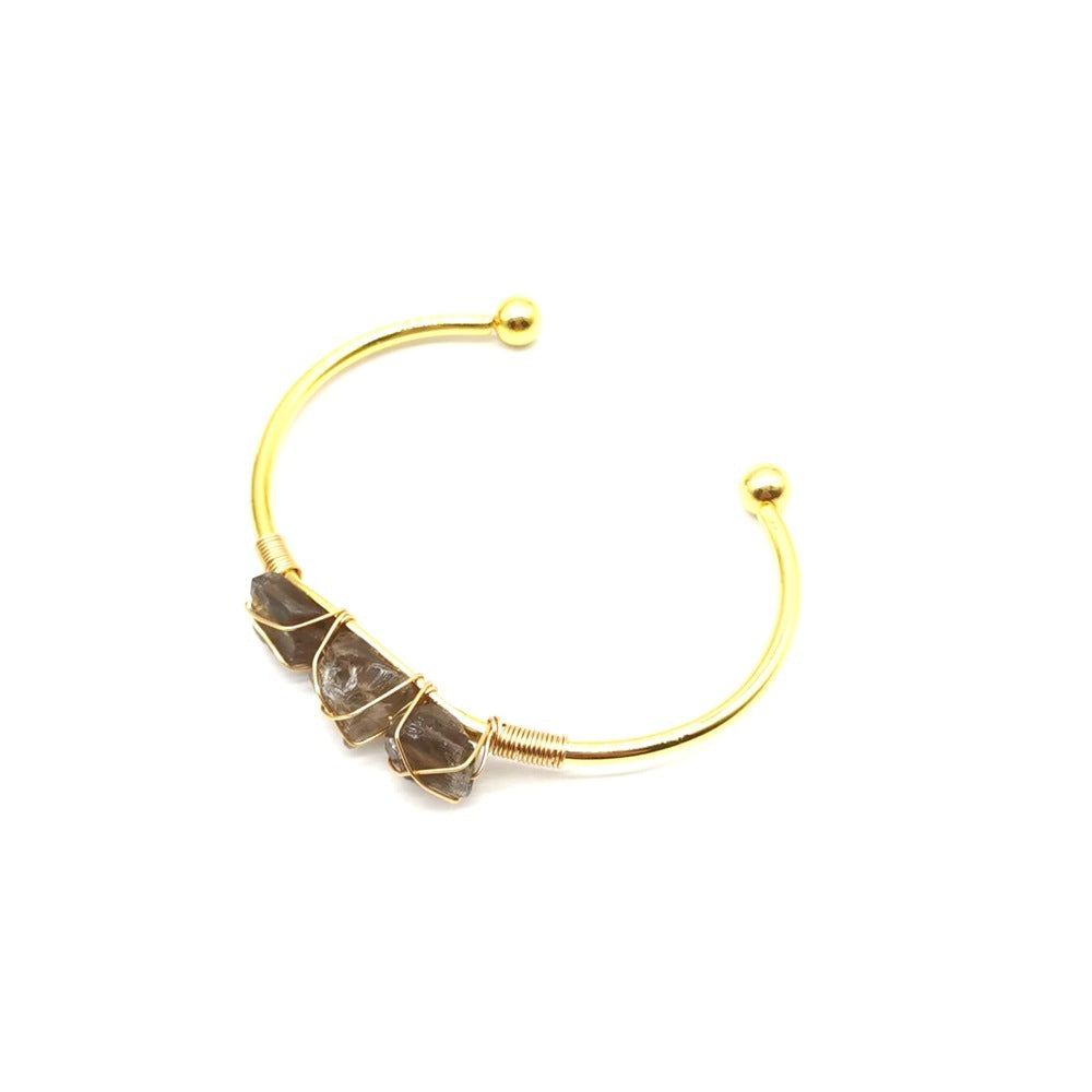 Natural Raw Gemstone Crystal Winding Handmade Braided Bracelets
