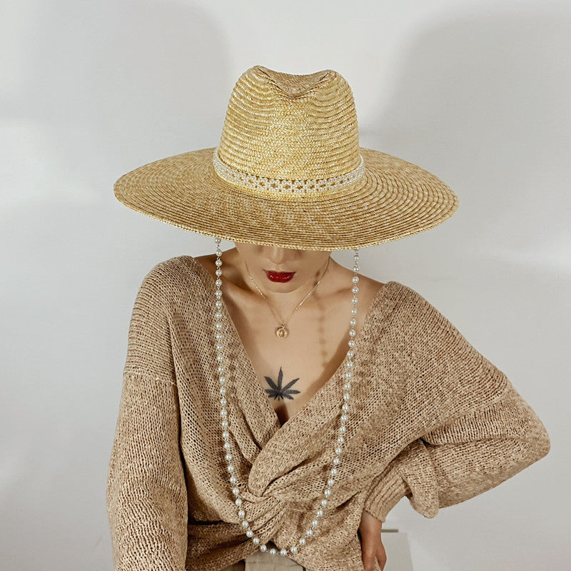 French Pearl Chain Straw hat - Lena