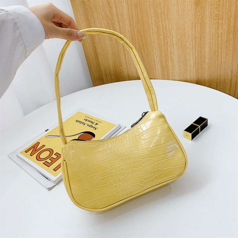 Candy color versatile half round armpit carrying shoulder bag
