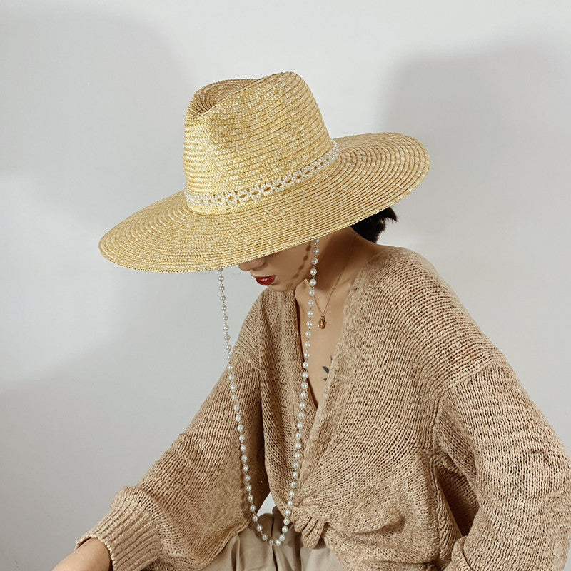 French Pearl Chain Straw hat - Lena