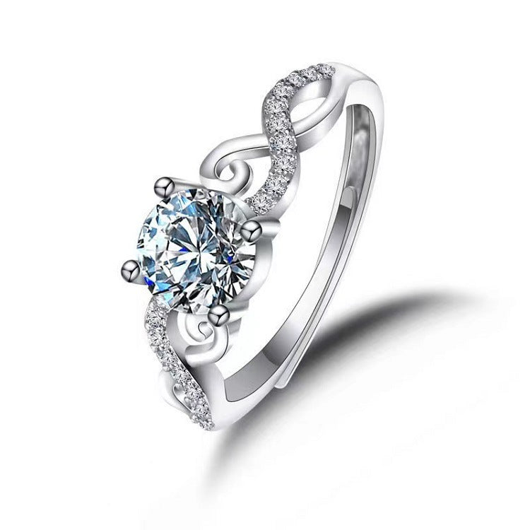 Moissanite Classic Six-claw 1 Karat Open Rings