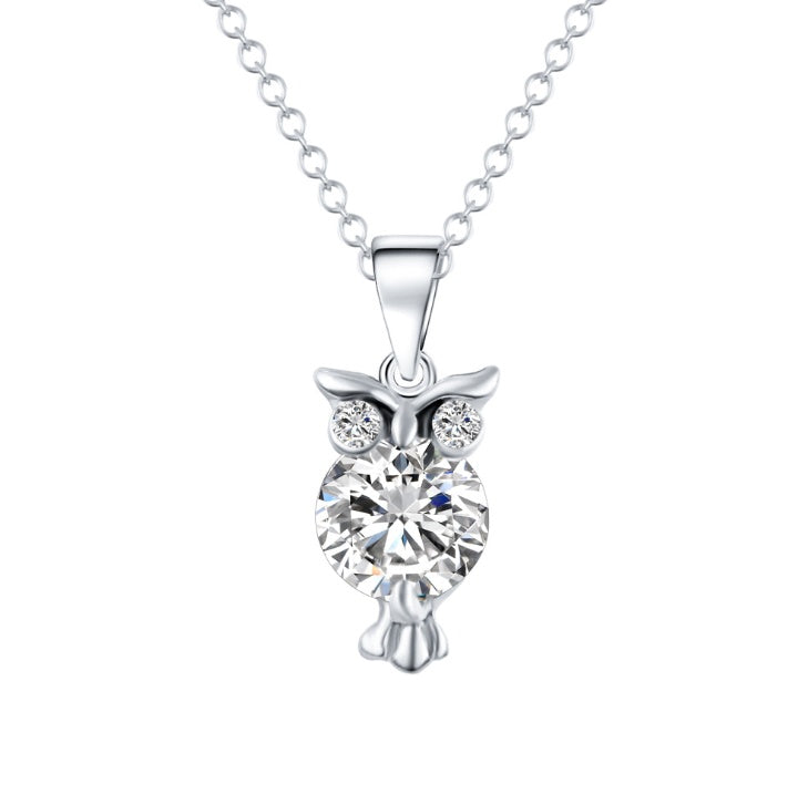 Owl zircon necklace