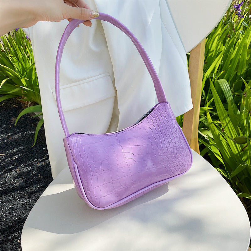 Candy color versatile half round armpit carrying shoulder bag