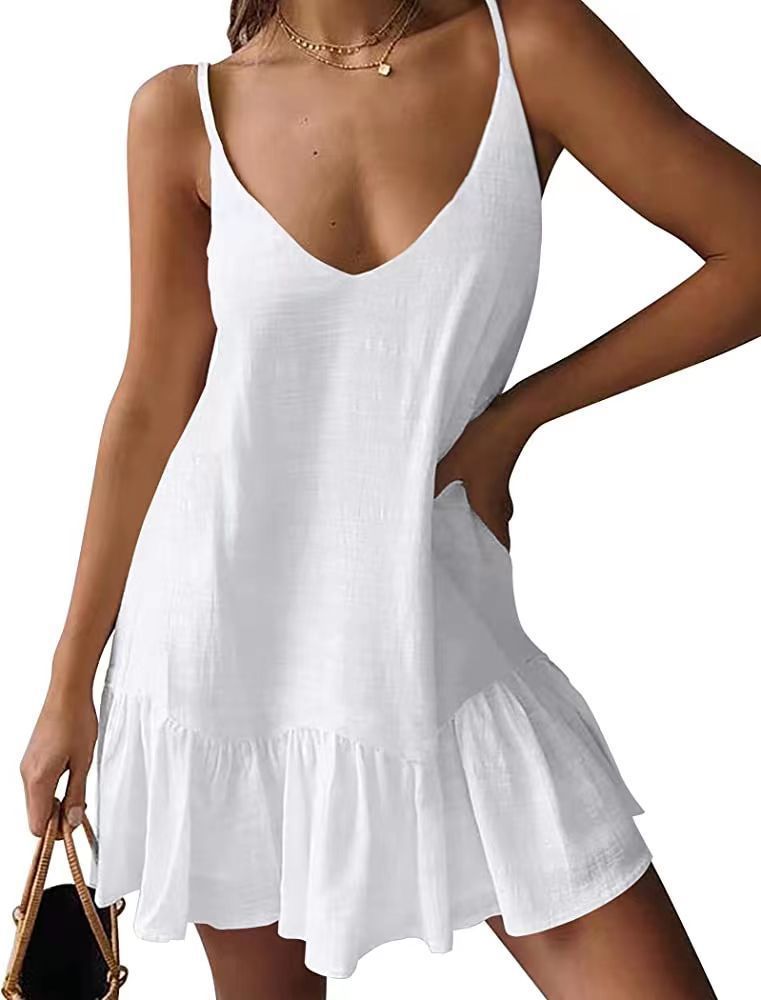 Women's Clothing Loose Casual Print V-neck Dress