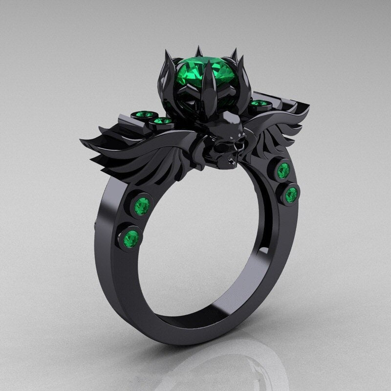 New Style Skull Ring Ruby Ring Style Accessories