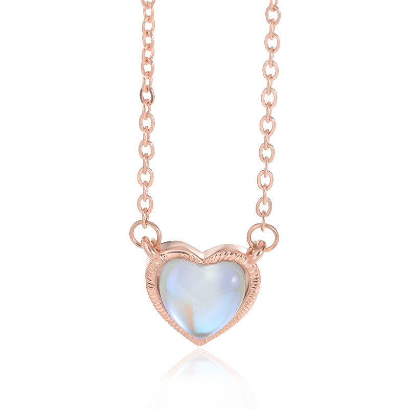 Romantic Heart Necklace Copper Zircon Pendant Necklace