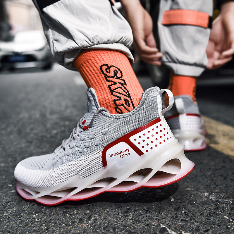 Breathable fly woven plus size 46 men's shoes casual sneakers