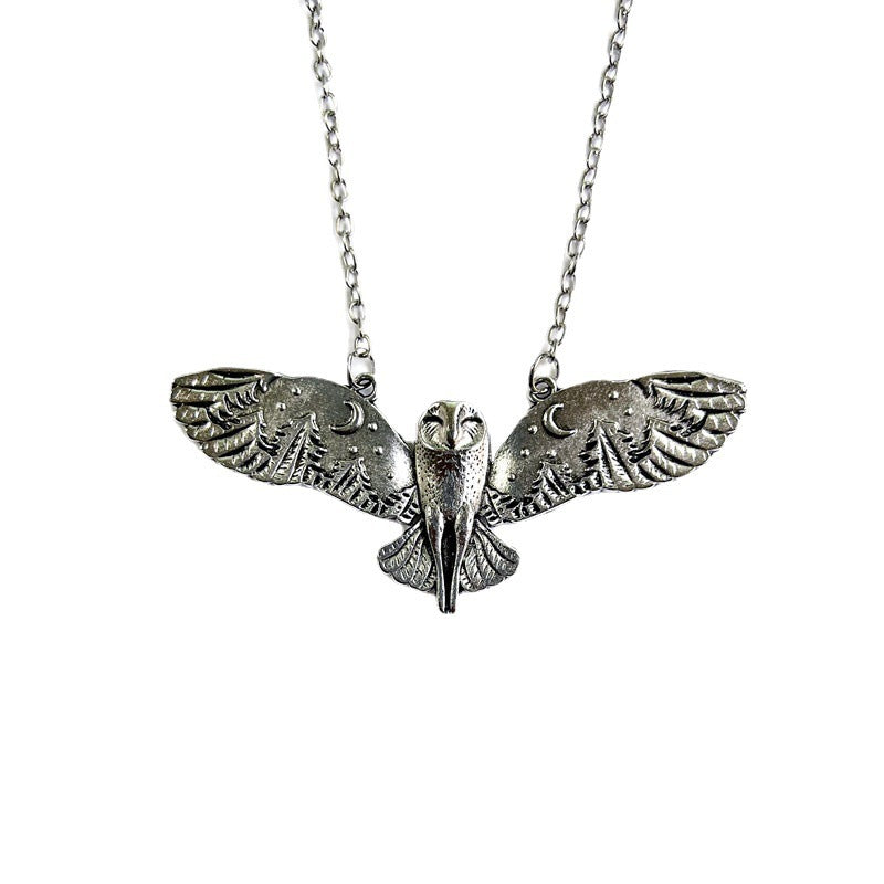 Owl Flying Personality Necklace Pendant Jewelry