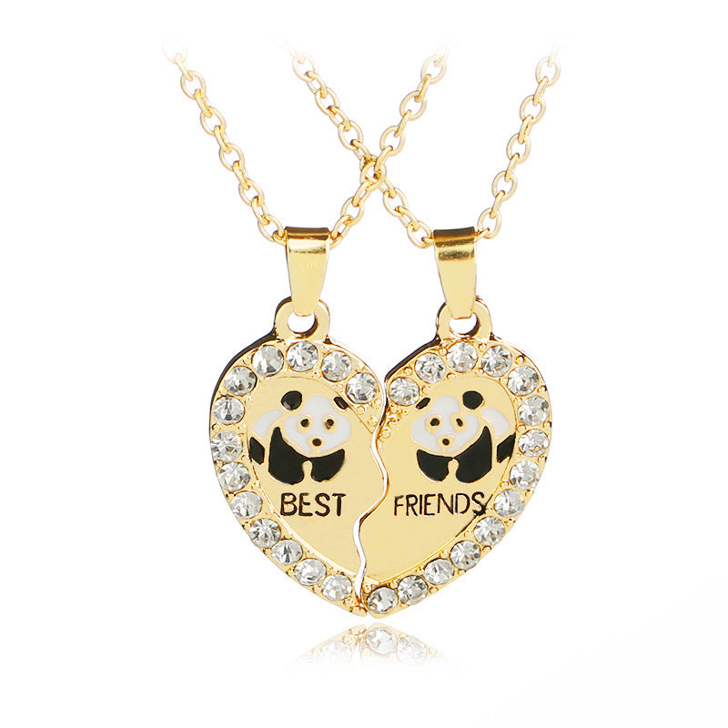 Panda Anchor Necklace With Diamond Pendant Necklace