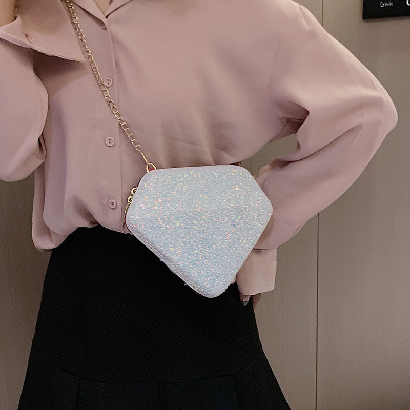 Women's One Shoulder Crossbody Sequined Diamond Bag