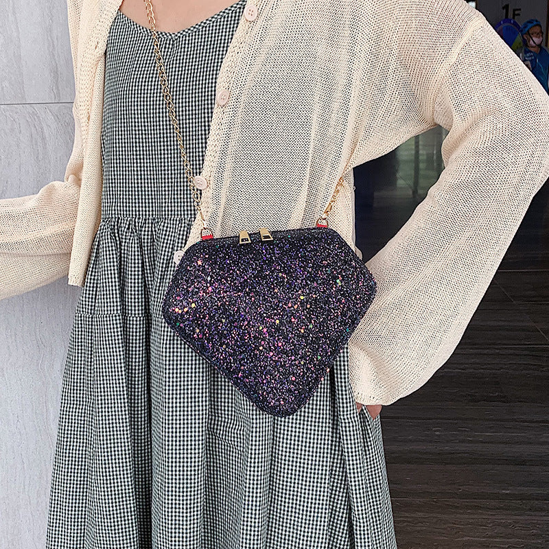 Women's One Shoulder Crossbody Sequined Diamond Bag