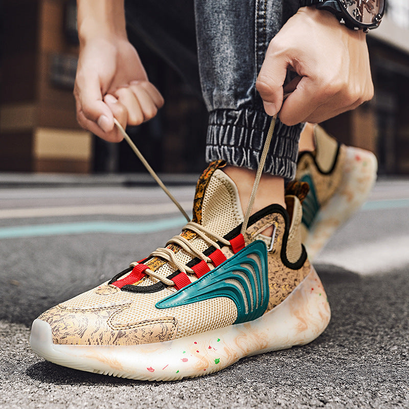 Graffiti Mesh Sports Casual Breathable Men's Shoes