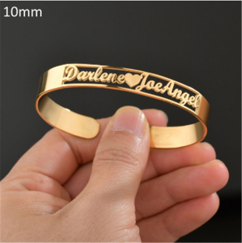 European and American DIY Custom-made Bracelets With Drawings and Stainless Steel Heart-shaped Bracelets