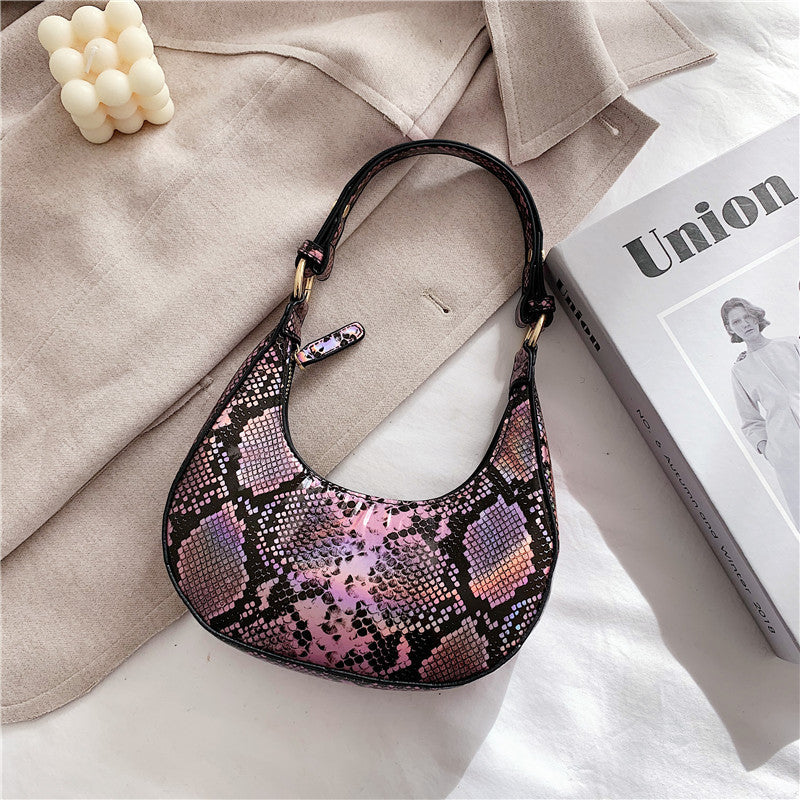 Korean Fashion Snake Print Underarm Bag