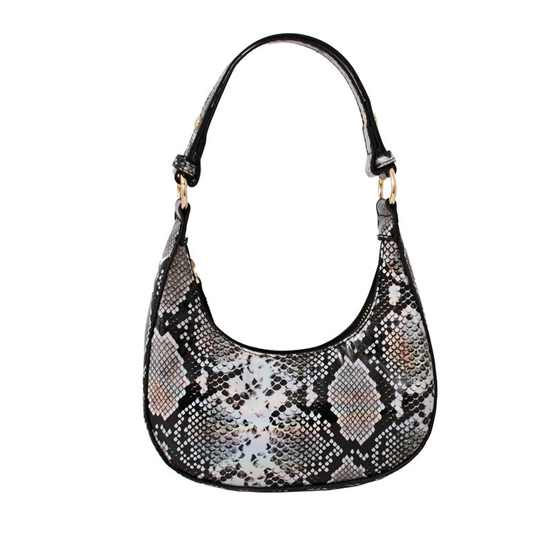 Korean Fashion Snake Print Underarm Bag