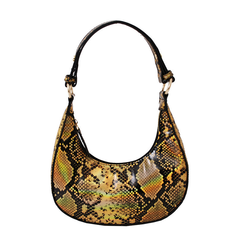 Korean Fashion Snake Print Underarm Bag