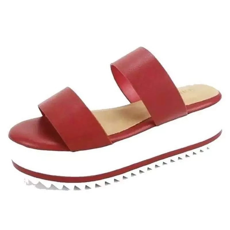 Summer Sandals Women's Fashion Thick Soled Sponge Cake Large Size Slippers