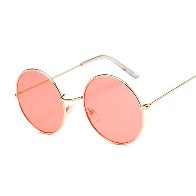 Retro Round Pink Sunglasses - Lena