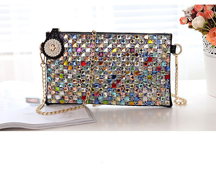 Rhinestone Clutch Bag Ladies Small Bag Fashion Diamond Dinner Envelope Bag With Diamond Shoulder Messenger Female Bag