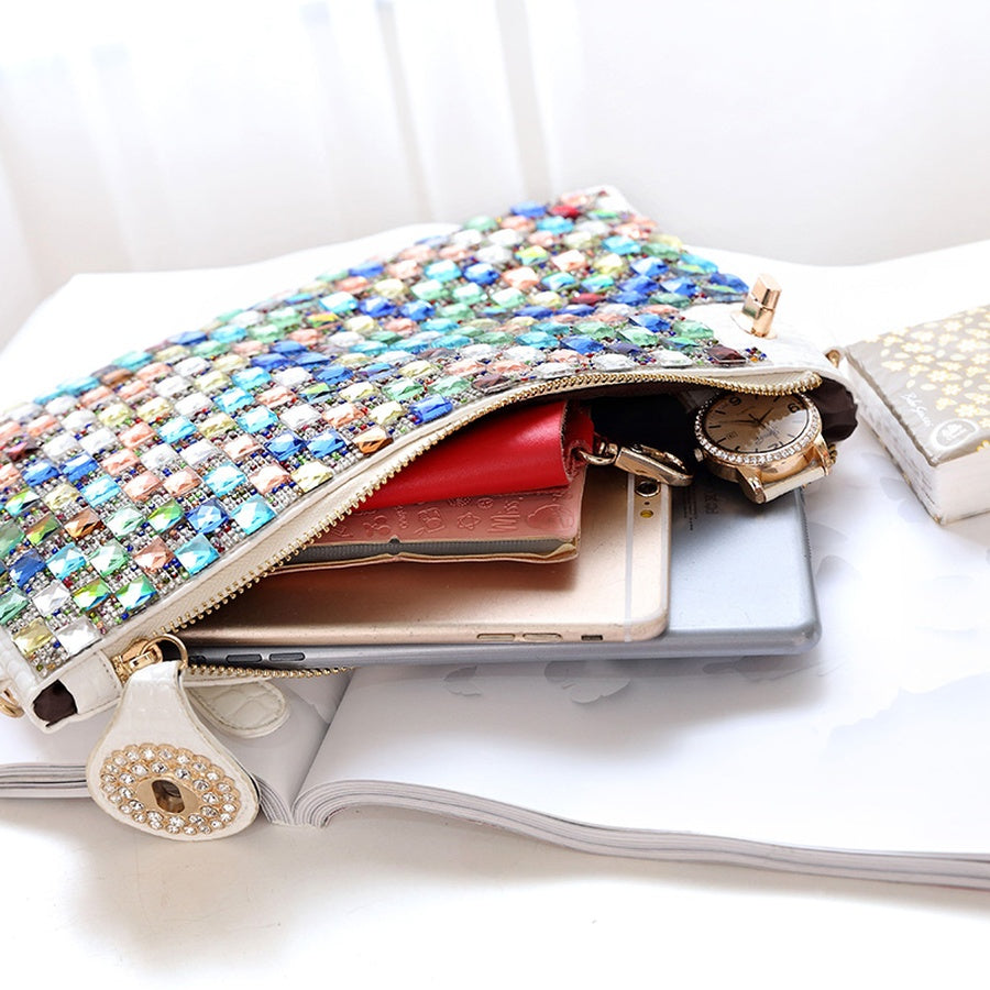 Rhinestone Clutch Bag Ladies Small Bag Fashion Diamond Dinner Envelope Bag With Diamond Shoulder Messenger Female Bag