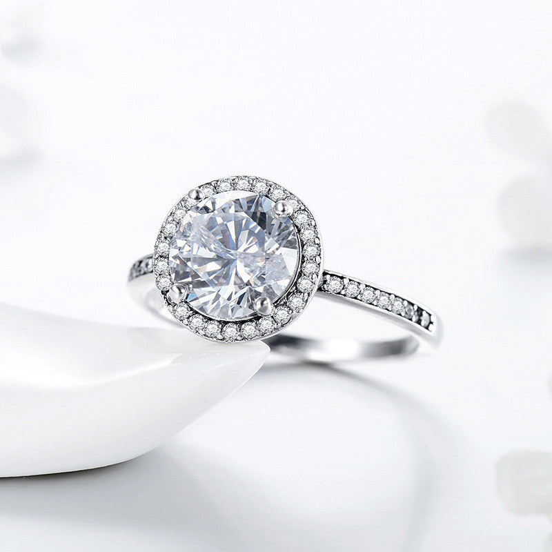 3 Carat Zircon Ring Women Made Old European And American Hand Ornaments Popular Jewelry