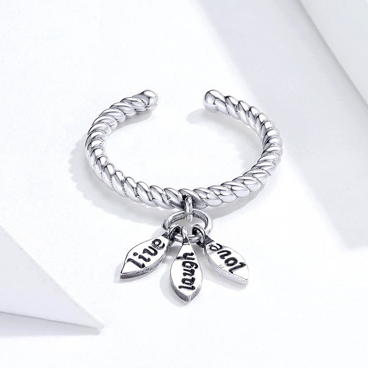 Adjustable Letter English  Ring Women