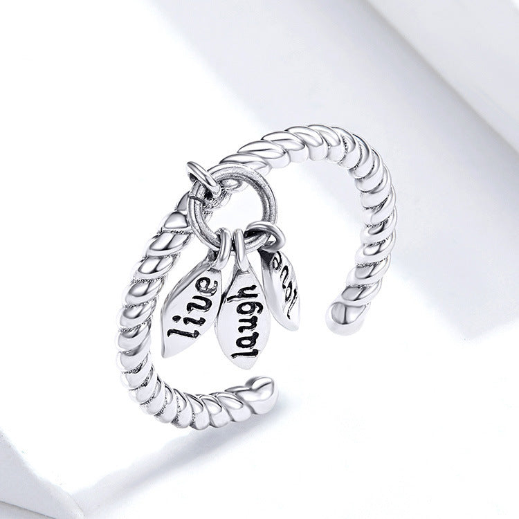 Adjustable Letter English  Ring Women