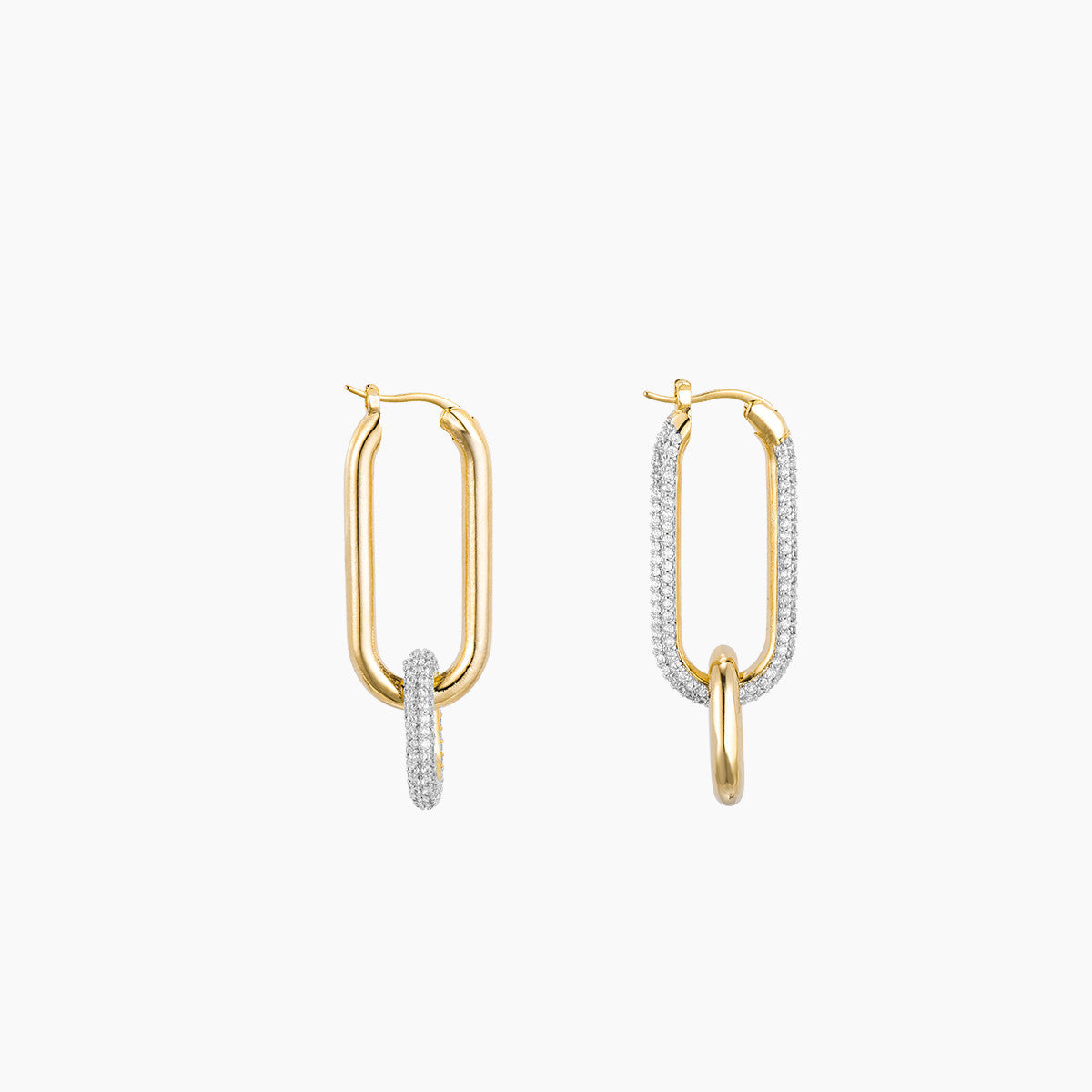 Double Ring Geometric Earrings Retro Earrings Simple Asymmetric Earrings