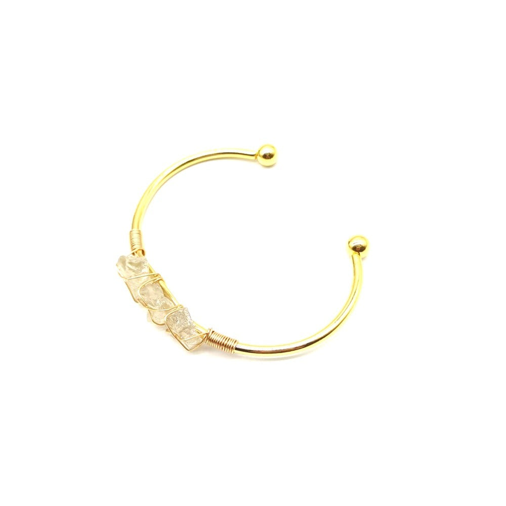 Natural Raw Gemstone Crystal Winding Handmade Braided Bracelets