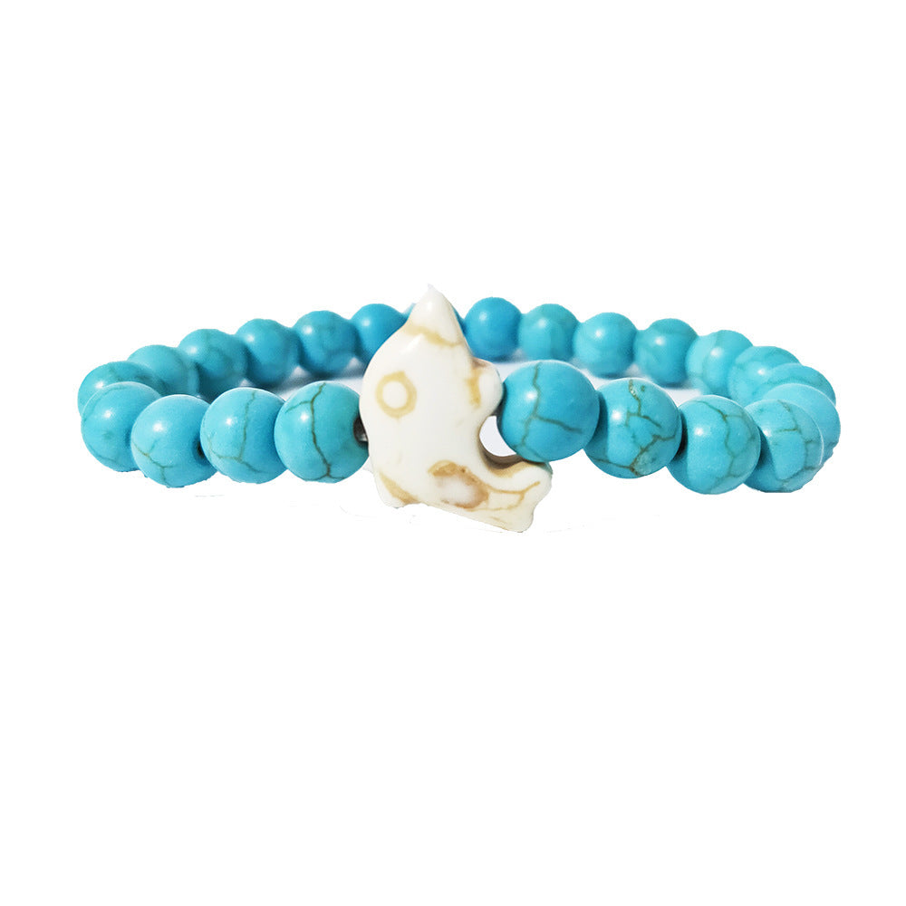Dolphin Volcanic Rock Elastic Bracelets