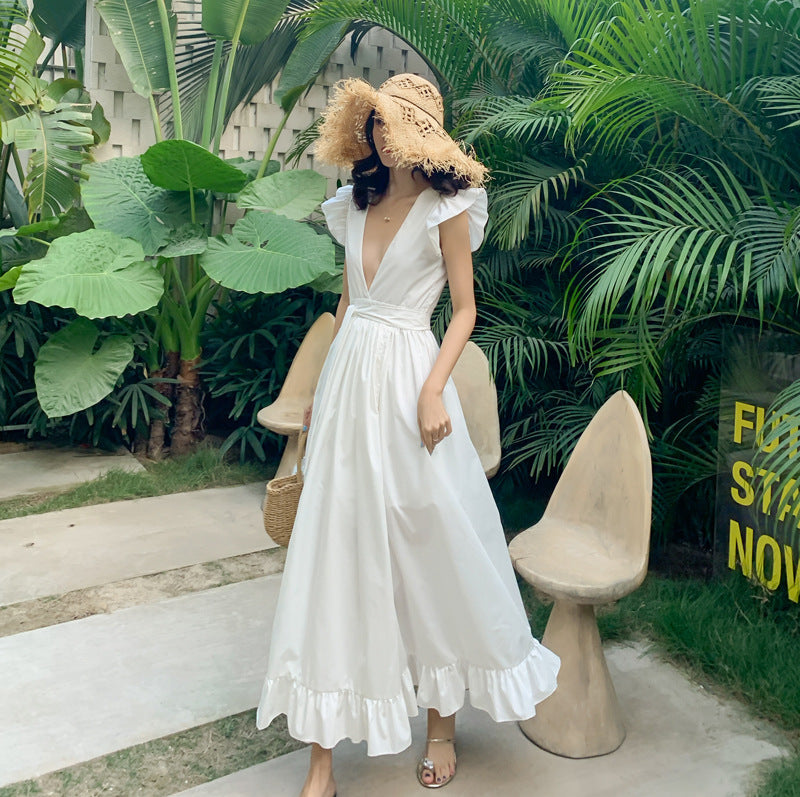 Seaside Vacation Super Fairy White Travel Beach Dress