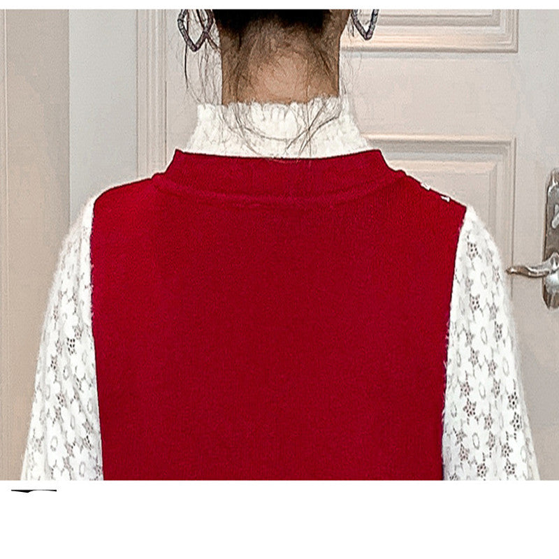 Spring And Autumn New Maternity Dress Fashion Knitted Stitching